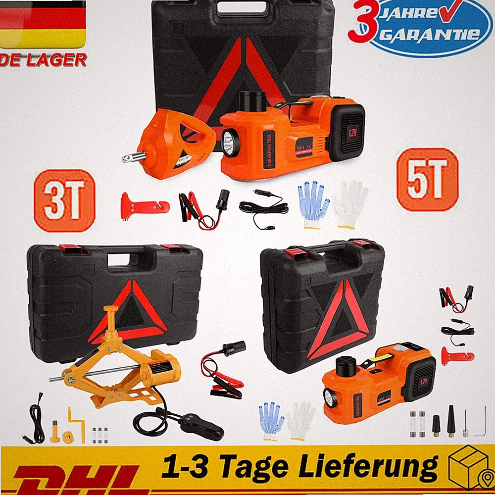 12V Elektrisch Hydraulisch Wagenheber 3/5Ton KFZ SUV Autoheber Lift Autoheber DE