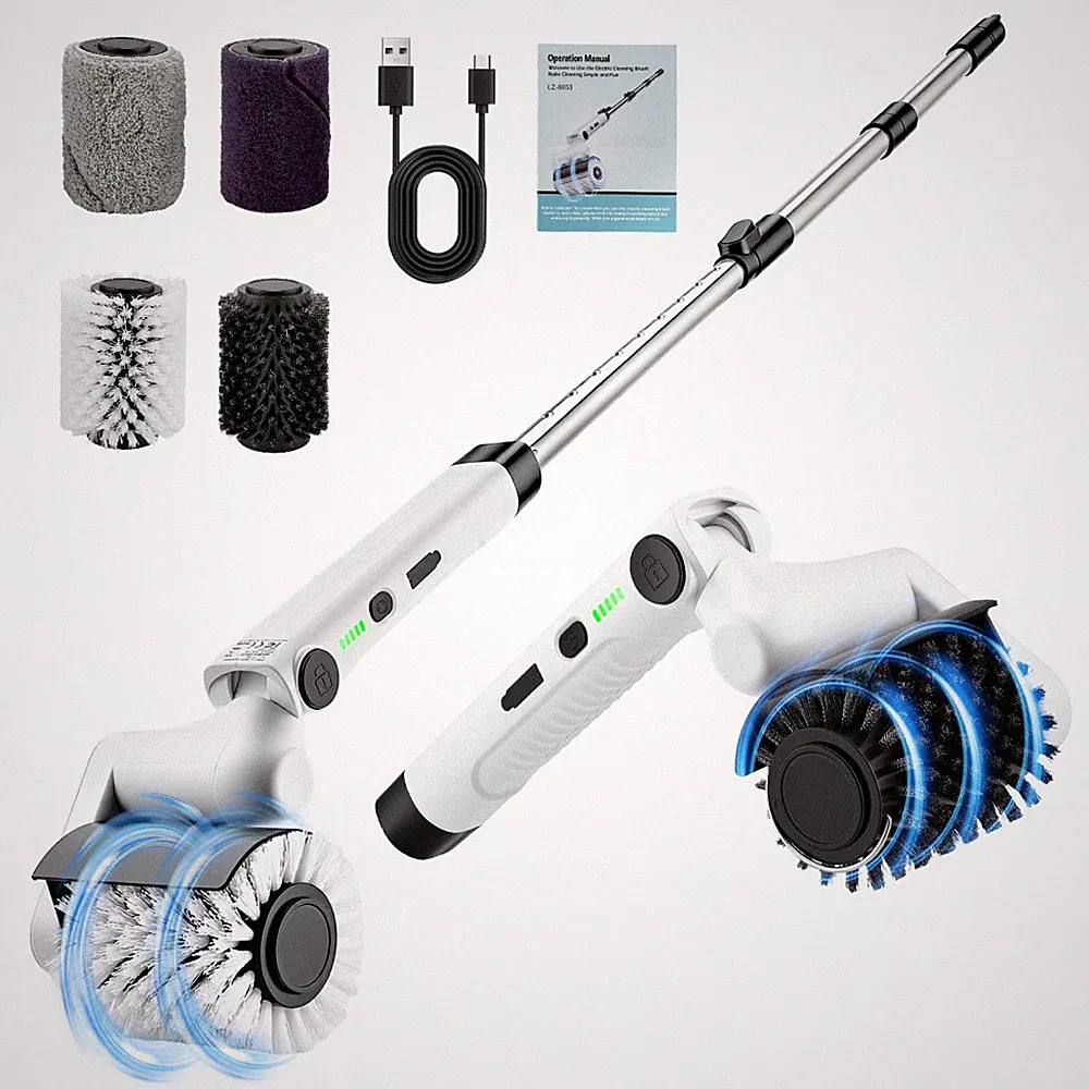 37-142cm Elektrisch Grillbürste Reinigungsbürste 360° Spin Reinigung Scrubber
