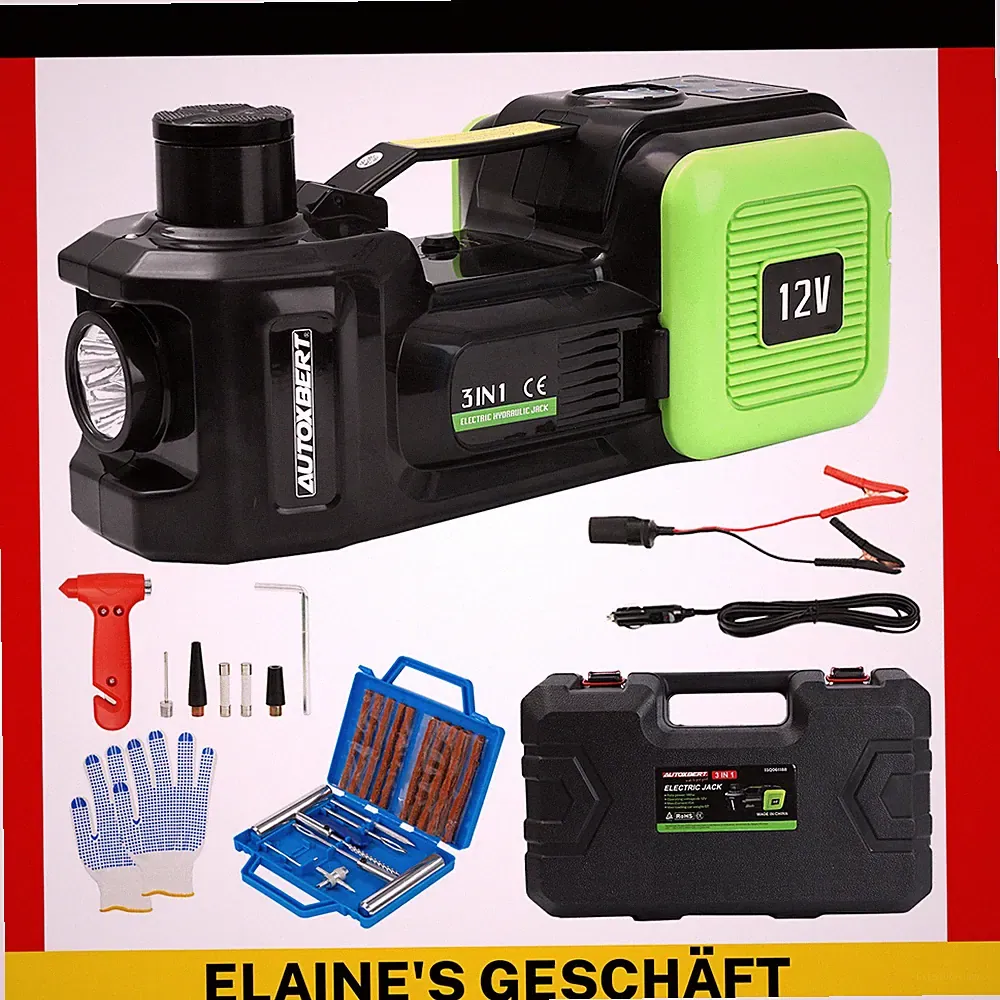 5T Hydraulischer Wagenheber Elektrischer 12V Eingebaute Reifenfüllpumpe Auto
