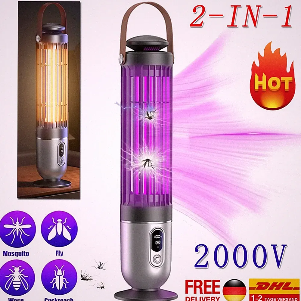 AKKU Moskito Killer UV Insektenvernichter Elektrisch LED Lampe Mückenfalle Licht