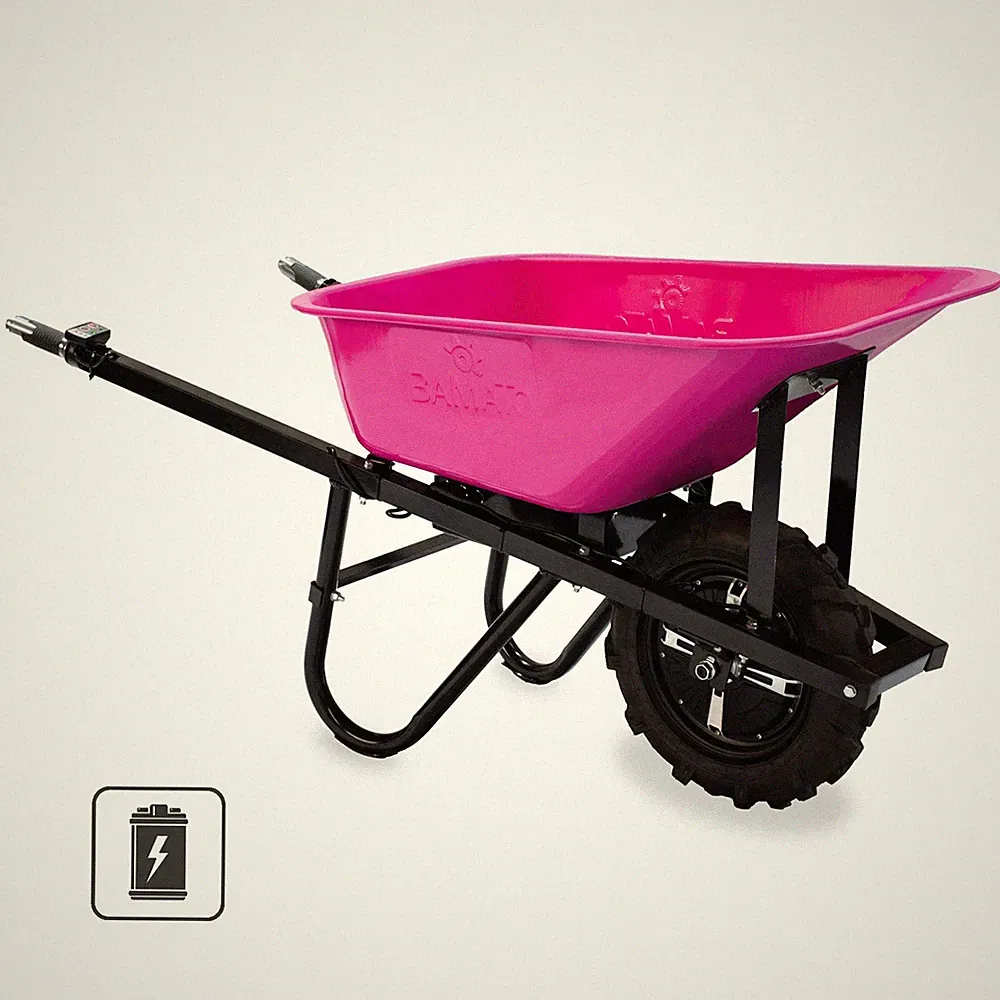 BAMATO elektrische Schubkarre MTR-155 Pink Edition Akku 150kg Motorschubkarre