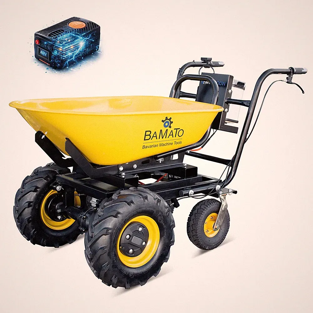 BAMATO elektrische Schubkarre MTR-300W Akku Schubkarre 300 kg Motorschubkarre