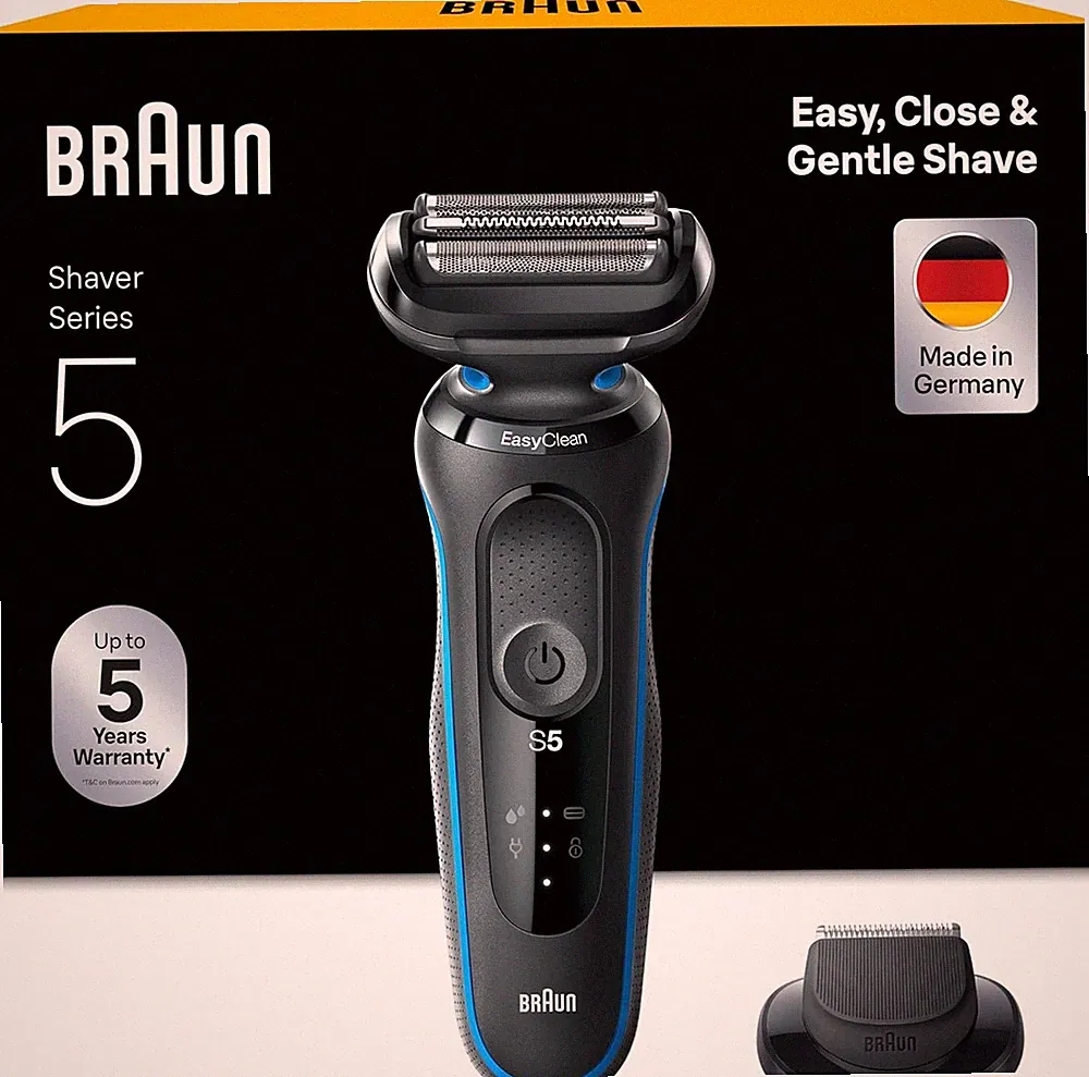 Braun Series 5 Rasierer Herren Elektrisch, Elektrorasierer mit 50 Min. Akku und