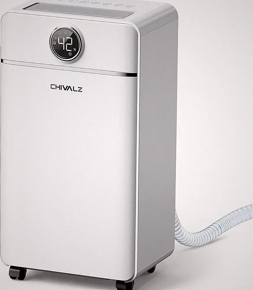 CHIVALZ Luftentfeuchter Elektrisch 12L/24h,Leiser, Hellweiß