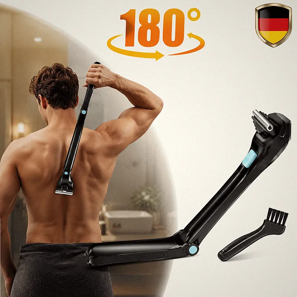 Elektrisch Rückenrasierer 180° Klappbar Für Herren 37,5 cm Schnurlos Körperhaar