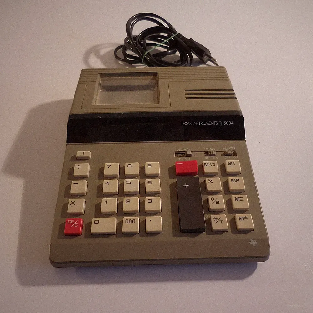 Elektrische Rechenmaschine TEXAS INSTRUMENTS TI-5034 Vintage USA TAIWAN N3438