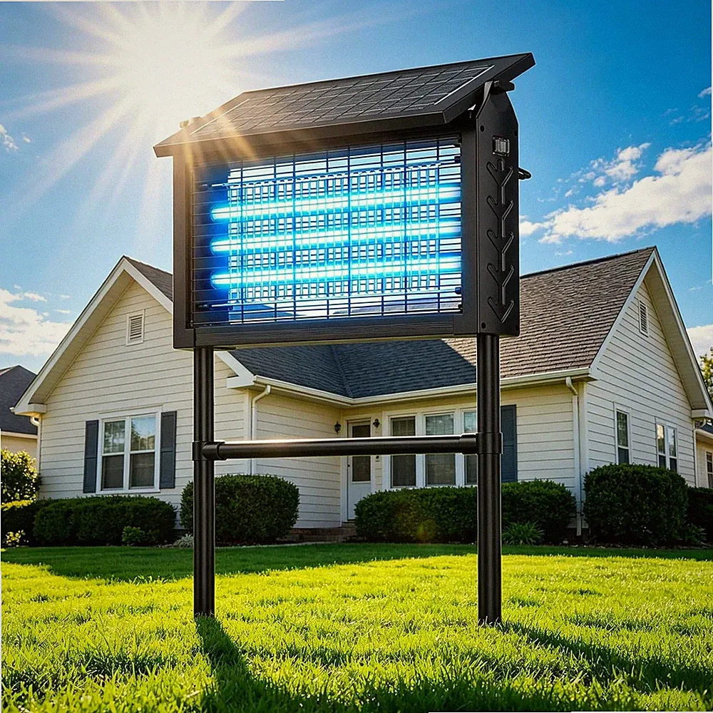 Elektrische Solar Mückenlampe 4000V 15W UV-Fliegenfalle, IPX5 wasserdicht