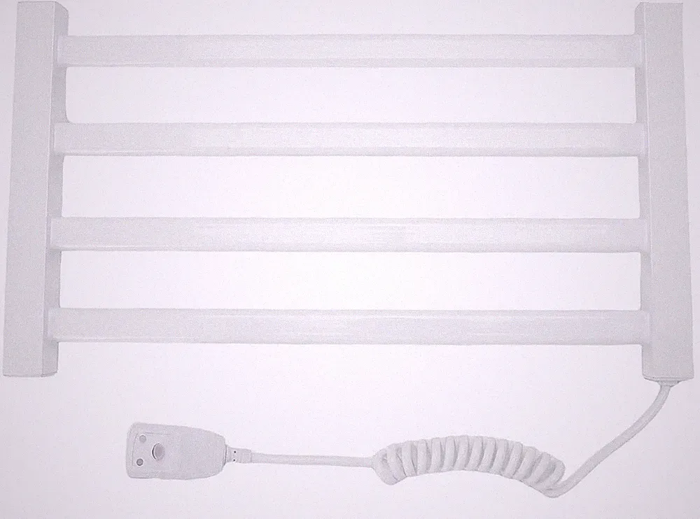 Elektrischer Handtuchhalter beheizt Wandmontage 55x30 cm weiß mit Haken