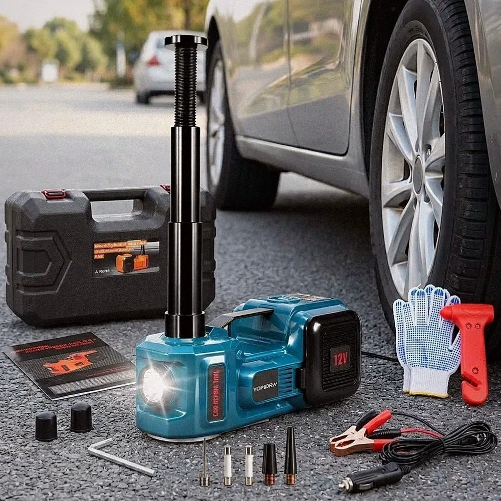 Elektrischer Hydraulischer Wagenheber 5T 12V Eingebaute Reifenfüllpumpe