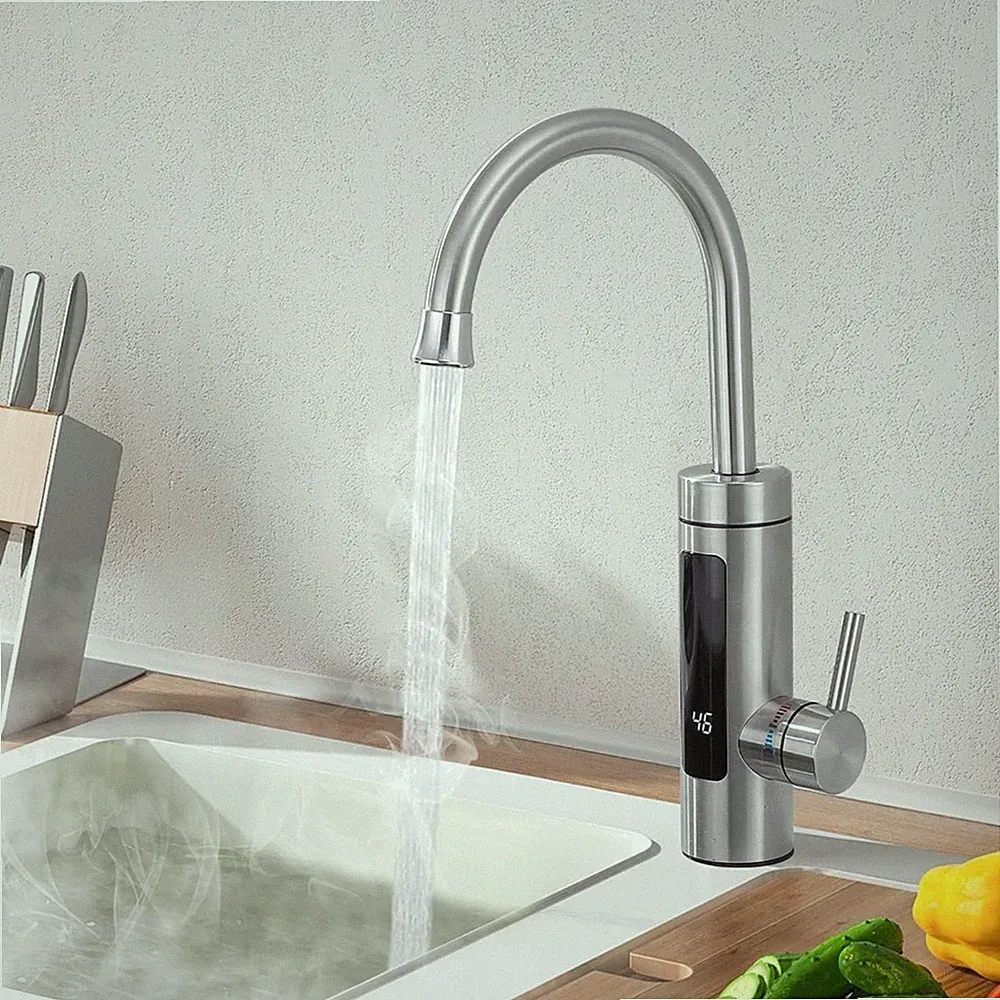 Elektrischer Wasserhahn Durchlauferhitzer Edelstahl Wasserhahn