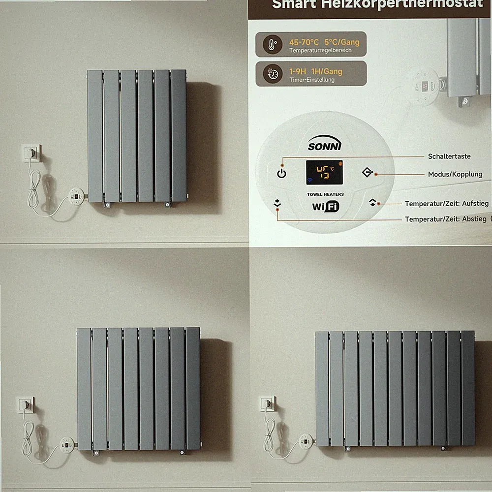 Elektro Heizkörper Mit Heizstab Horizontal Flachheizkörper Programmierbar WLAN