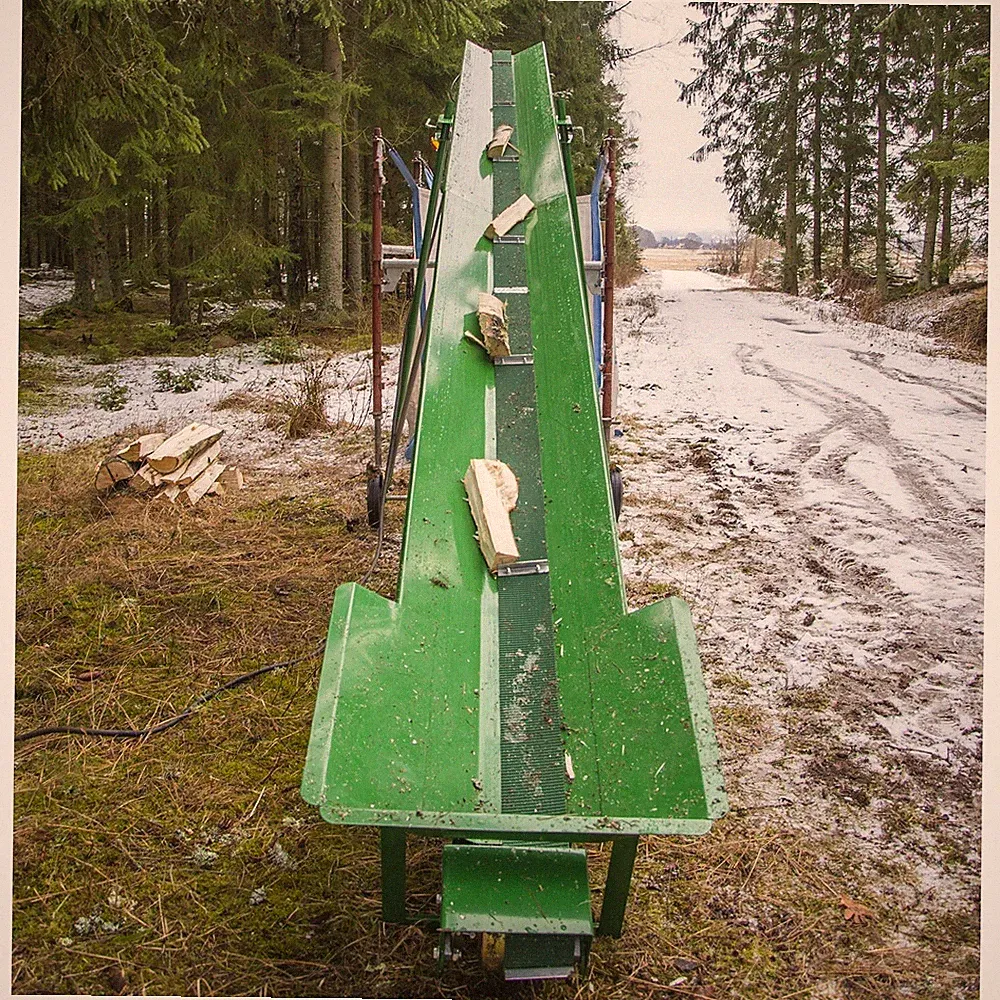 Förderband Transportband 7,5 m für Brennholz elektrisch 230 V Holzförderer