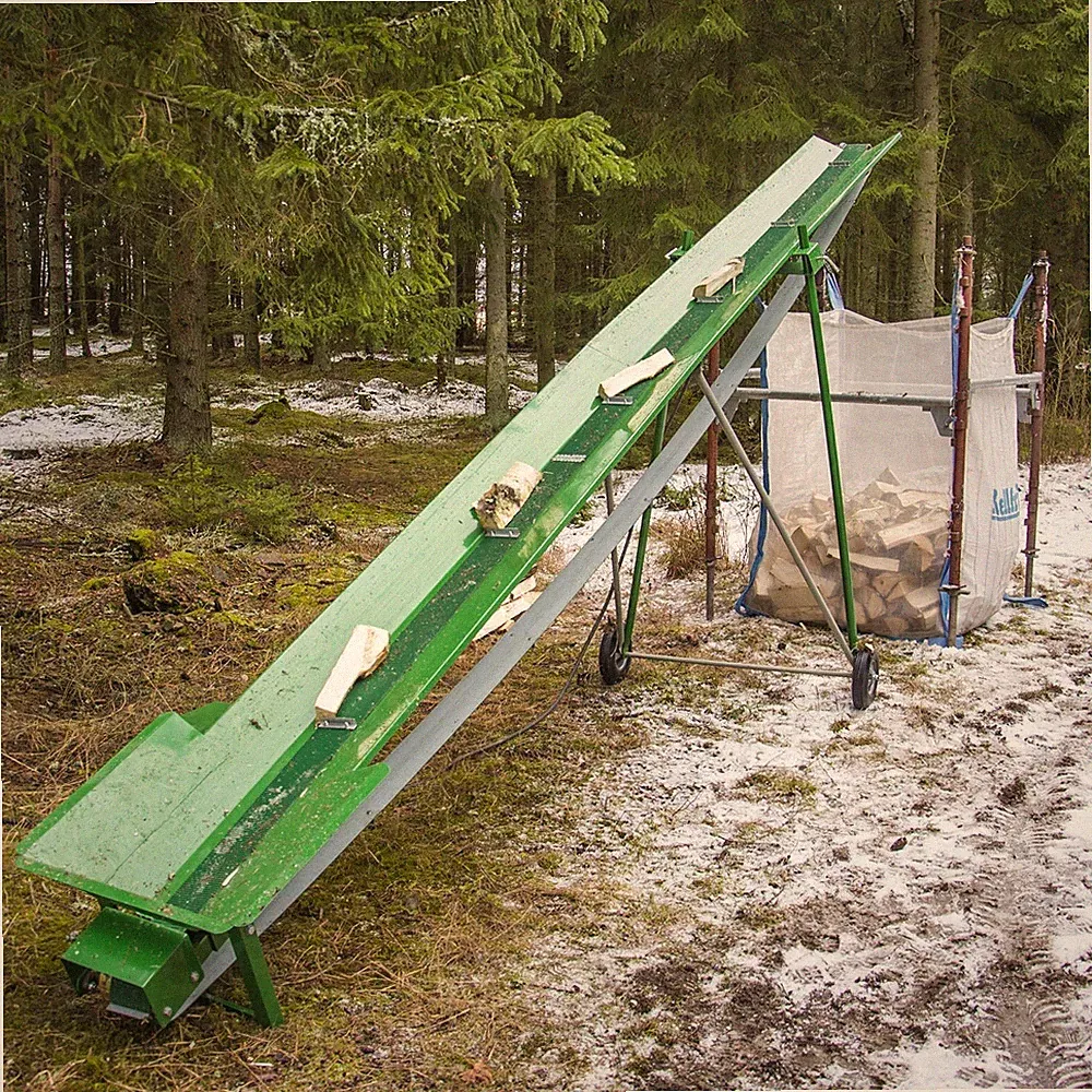 Förderband Transportband 7,5 m für Brennholz Gurtförderer elektrisch 230 V