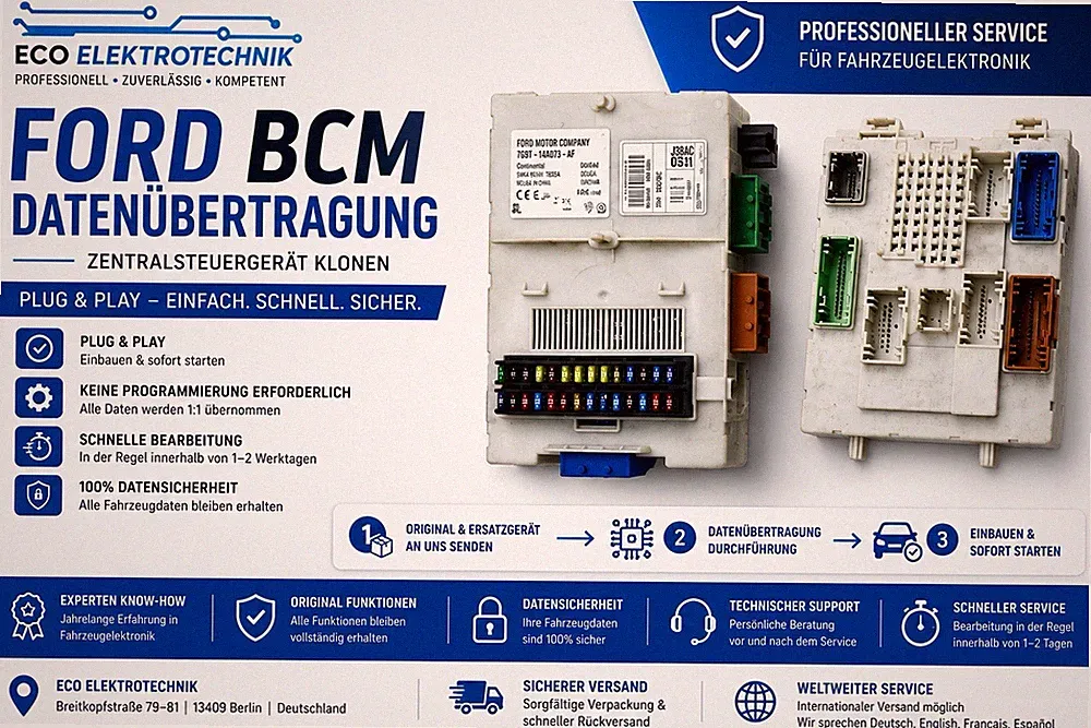 Ford BCM Datenübertragung | Klonen | BCM Clone Service | Plug & Play