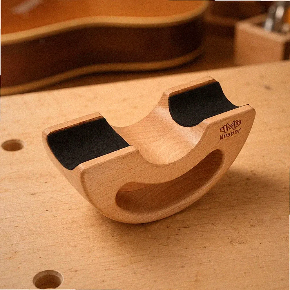 Gitarrenhalsstütze Aus Buchenholz, Weich, Schwarz, Zubehör Für