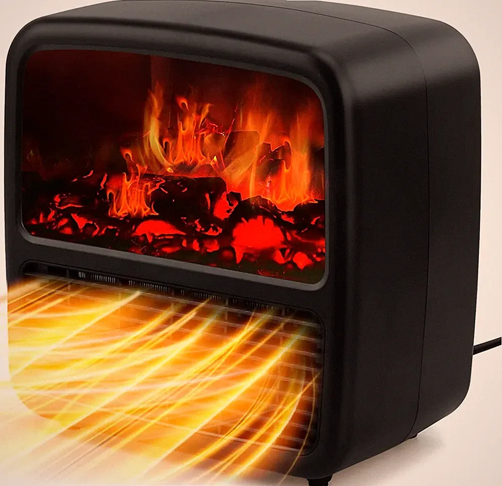 Heizlüfter Energiesparend Leise Heizung Elektrisch mit Flammeneffekt 1000-1500W*