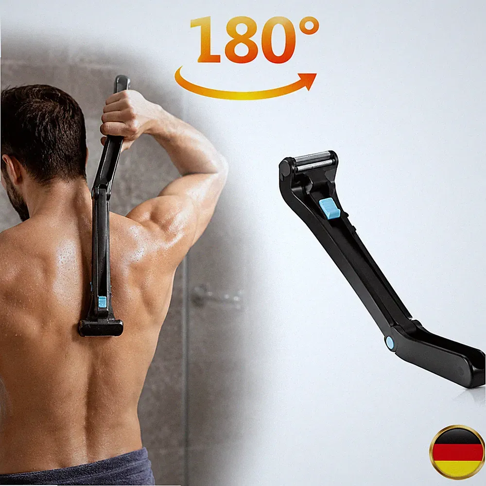 Herren Rückenrasierer Elektrisch Kabellos 37,5 cm Faltbar Universal Körperhaar