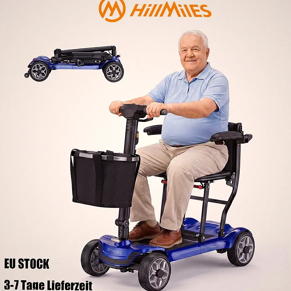 HillMiles MillMate 1 E-Scooter 4-Rad Elektroroller Seniorenmobil 20km Reichweite