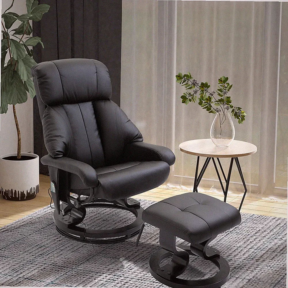 HOMCOM Massagesessel mit Fußhocker, Relaxsessel, Elektrischer Fernsehsessel