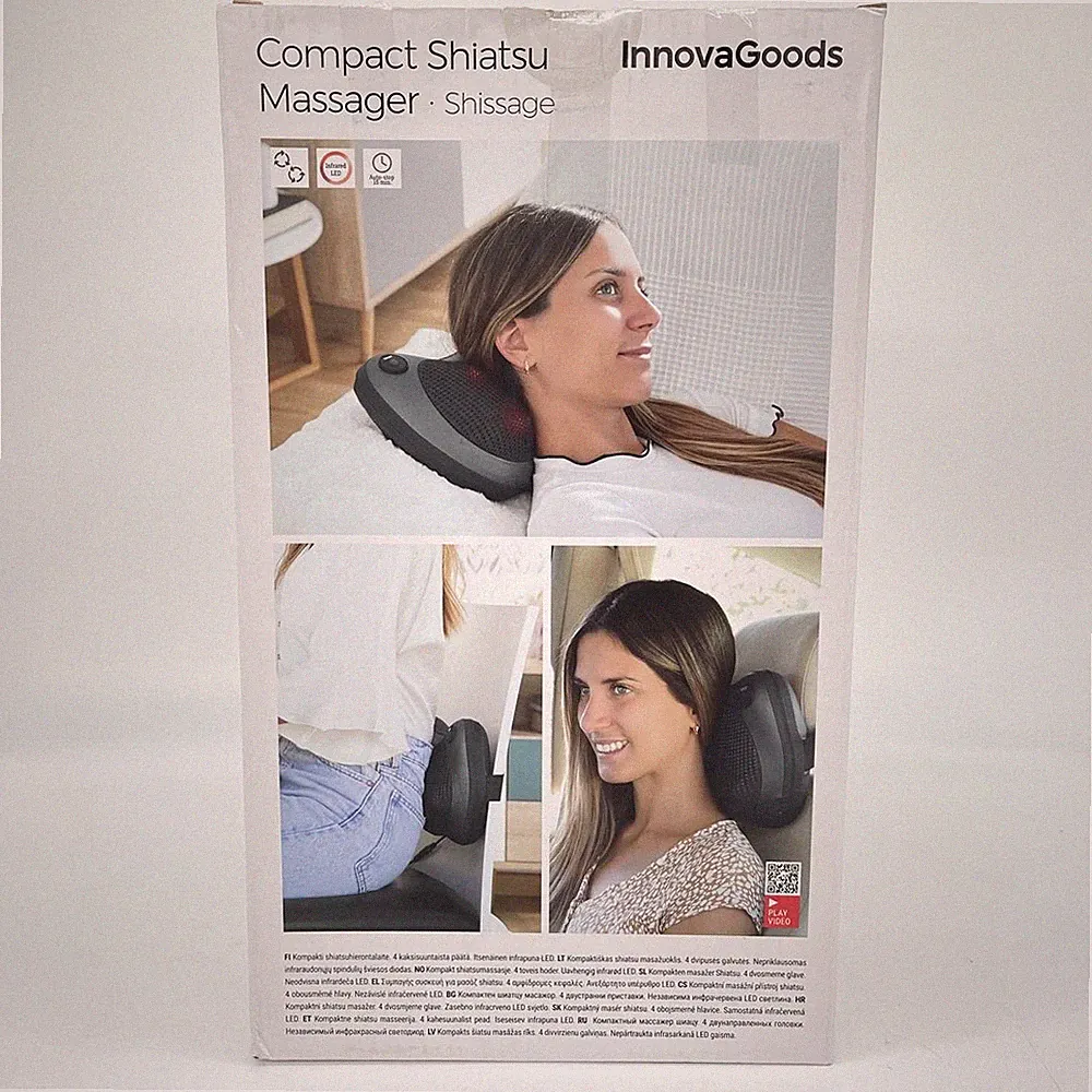 InnovaGoods - Shiatsu Massagegerät Shissage, Kompaktes Design, 4 Ergonomische Ro