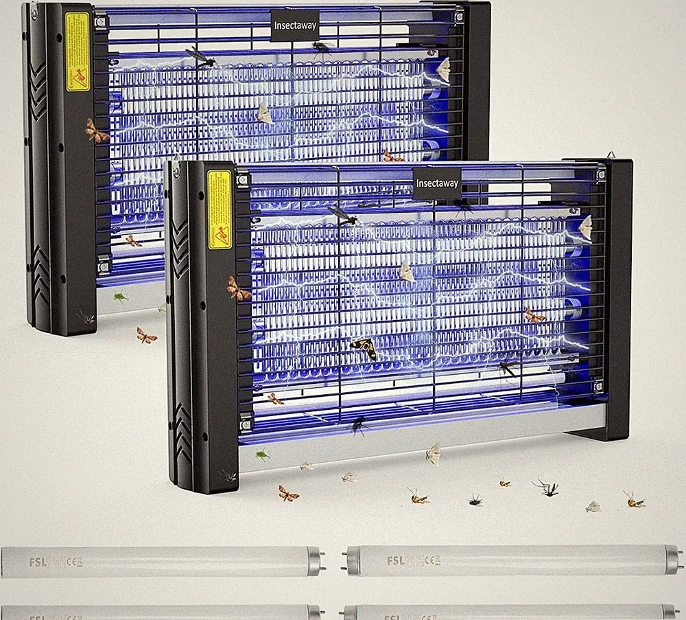 Insektenvernichter Elektrisch XXL 2400V 20W mit Doppeltem Raster 4 T8-Lampen
