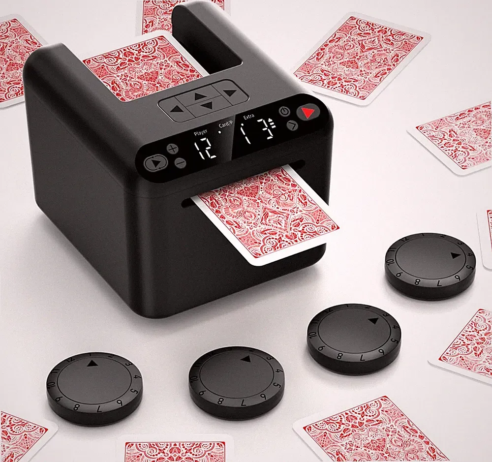 Kartenausteiler Elektrische USB-C Automatischer 360° Drehung für Texas Hold'em