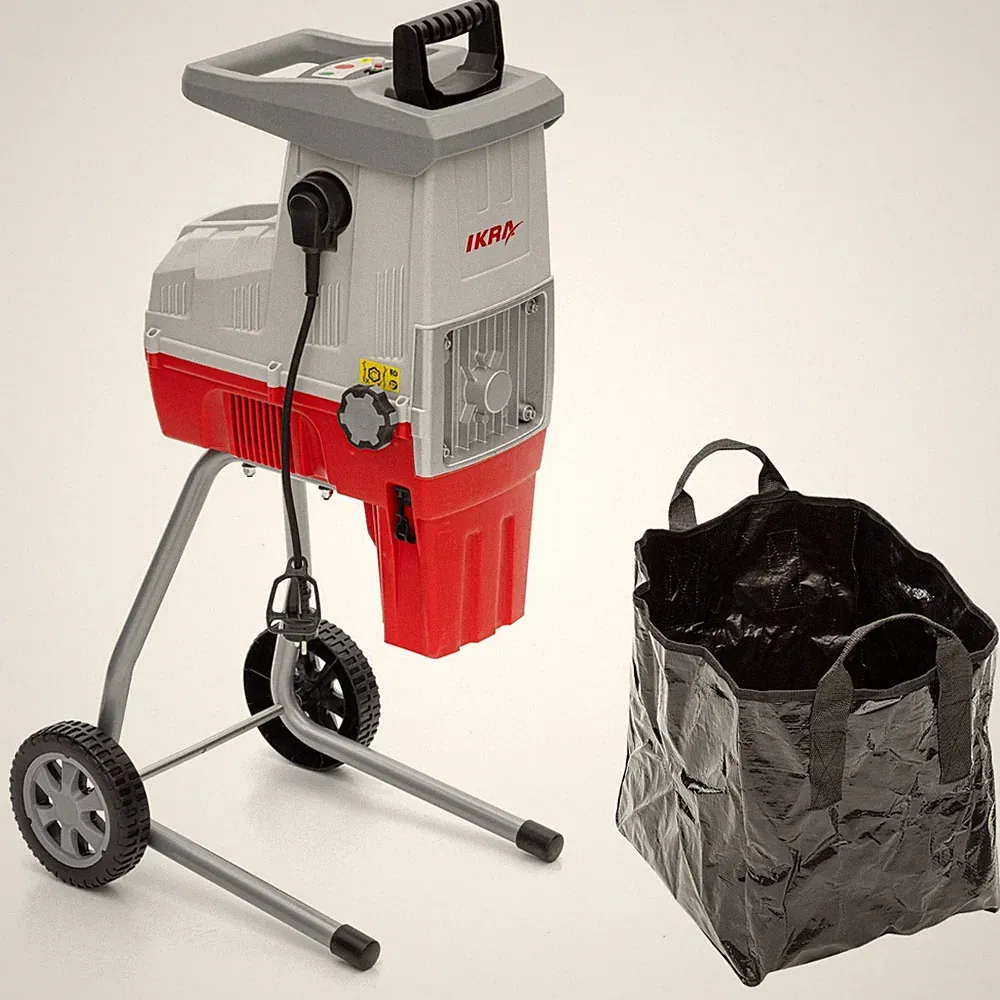 Leise Walzenhäcksler 3000W Gartenhäcksler elektrisch 44mm Aststärke 45L IKRA