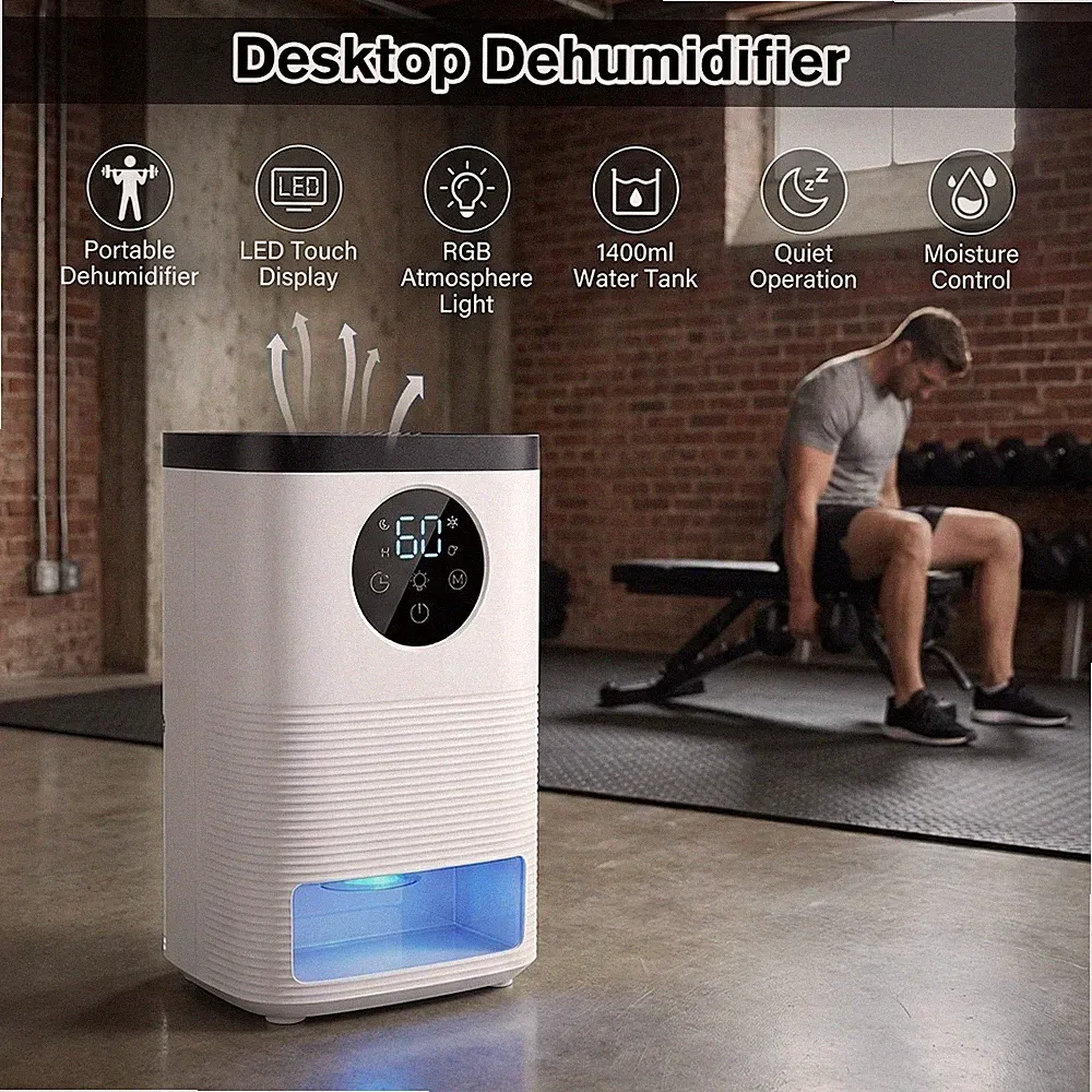 Luftentfeuchter Raumentfeuchter 1400ml LED Timer Schlafmodus Leise Elektrisch DE