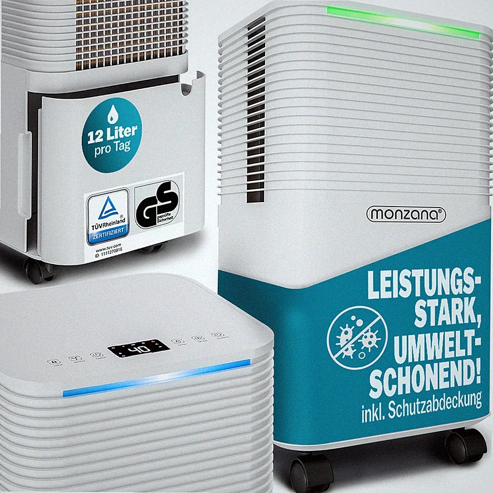 MONZANA® Luftentfeuchter elektrisch Raumentfeuchter Entfeuchter Lufttrockner