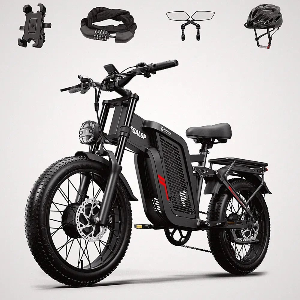 Neu 20 Zoll 250W Elektrisches Mountainbike 52V 24AH Dual-Batterien MTB E-Bike