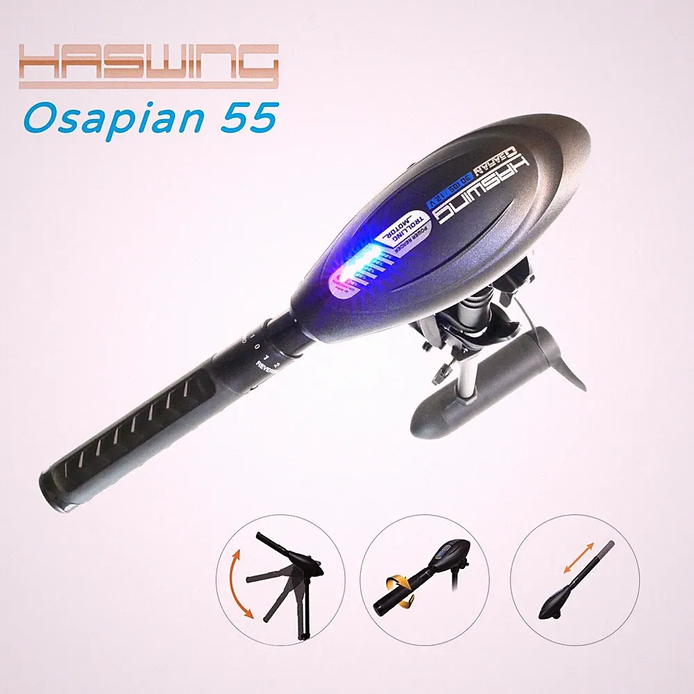 Osapian55 Elektrisch Outboard Troll Motor 90cm Longshaft, 2Yr Garantie HASWING