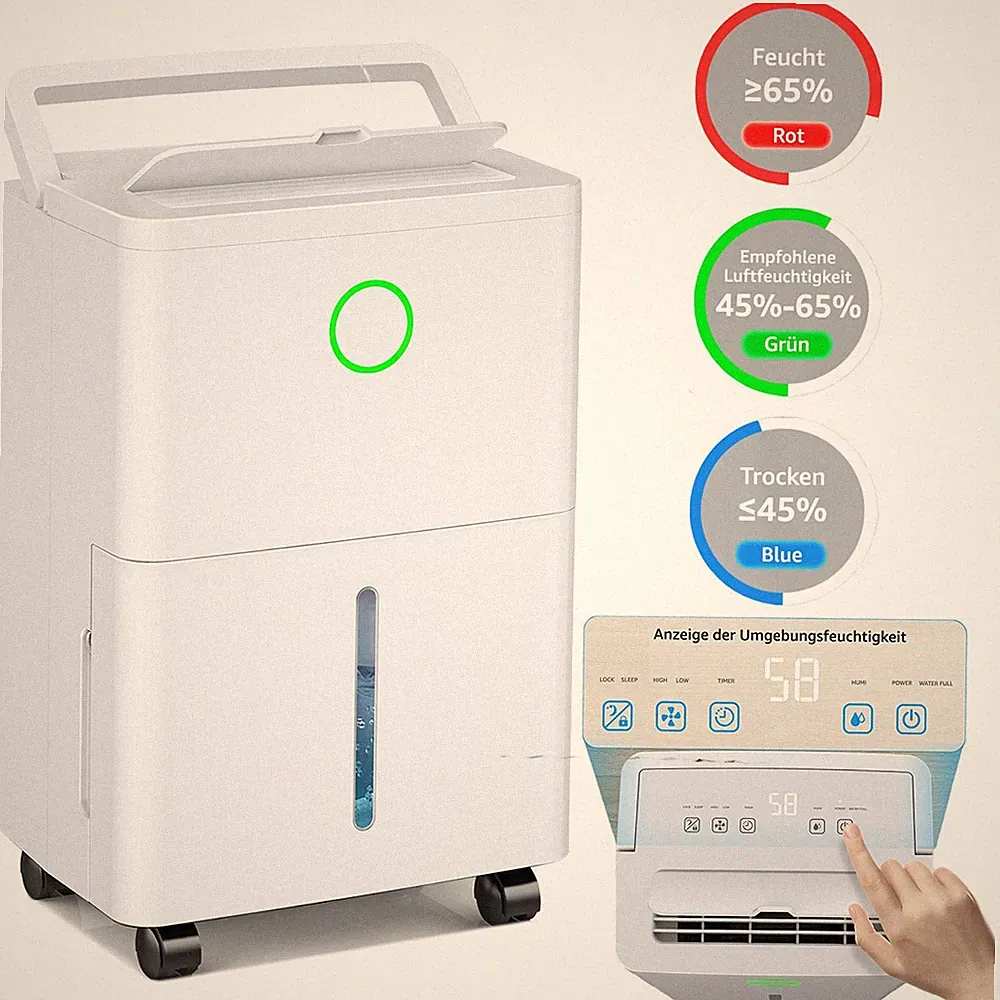 Raumentfeuchter elektrisch Luftentfeuchter 6L/Tag 65m³ Entfeuchtungsgerät D032