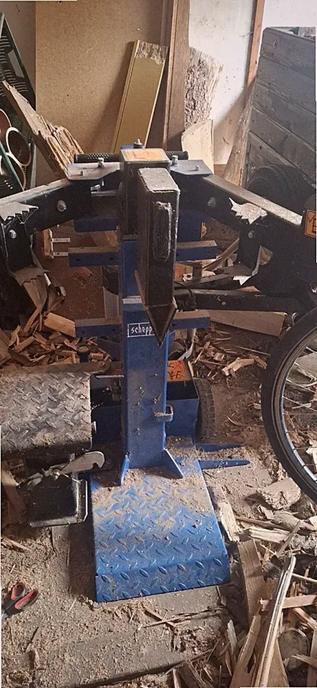 Scheppach Holzspalter stehend elektrisch, Blau/Schwarz, mit Rädern