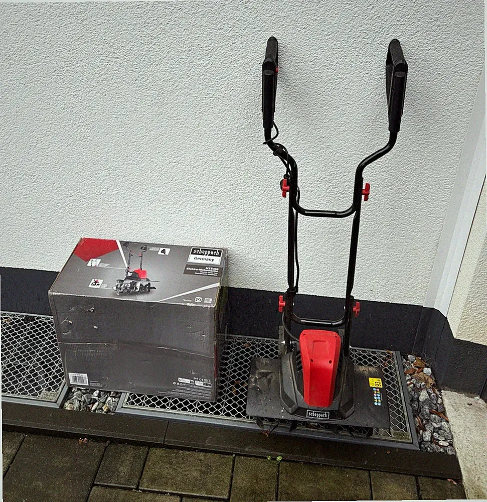 @ Top mit Karton! Scheppach elektrische Gartenhacke / Gartenfräse / Motorhacke @