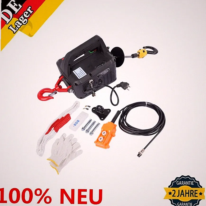 Tragbarer Elektrozug mit Horizontal Lifting 120 m Remote Control with CE Schwarz