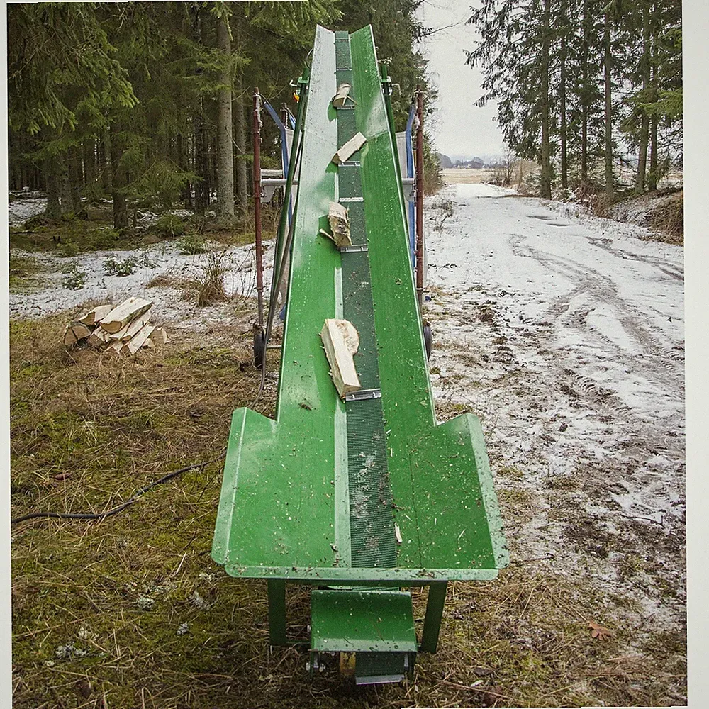 Transportband 500 cm elektrisch 230V Förderband 5m für Brennholz Gurtförderer