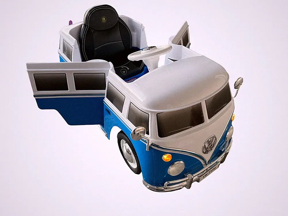 VW T1 Bulli Blau ROLLPLAY Kinder Elektroauto Kinderfahrzeug elektrisch Batterie