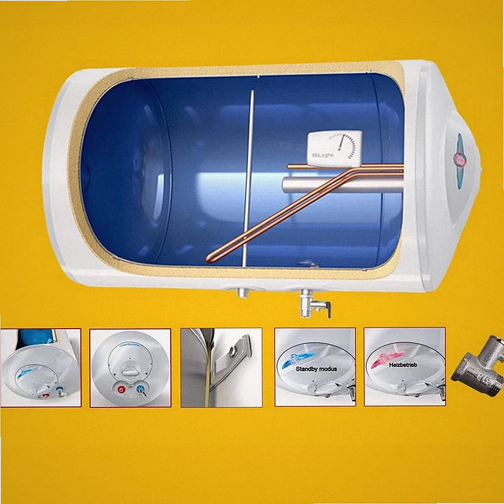 Waagerecht horizontal Elektro Warmwasserspeicher Boiler 80-150L wandhängend
