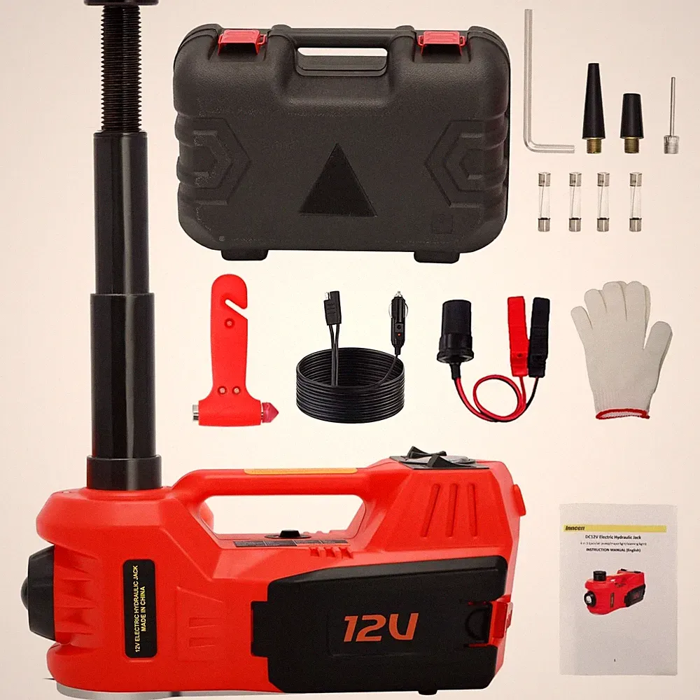 Wagenheber 5T elektrisch hydraulisch, 12V, 4in1, mit LED, Blinklichter, Reife...